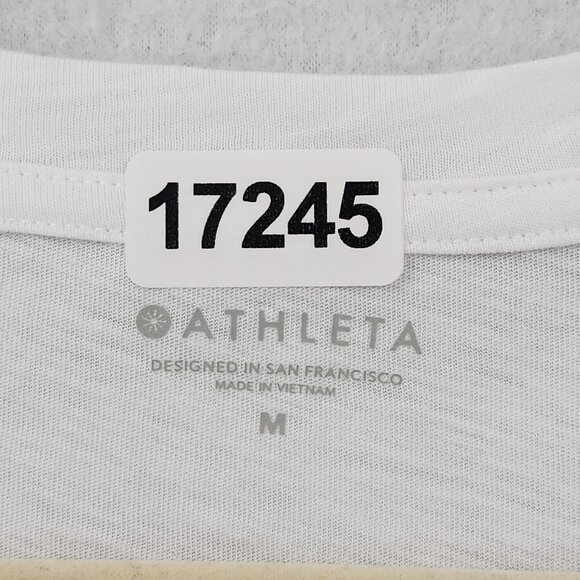 Athleta Shirt Womens Medium White Morgan Harper Breathe Rest Rise Graphic Tee - Picture 7 of 11